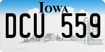 IA license plate DCU559