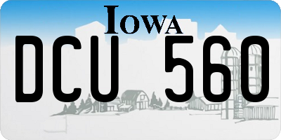 IA license plate DCU560