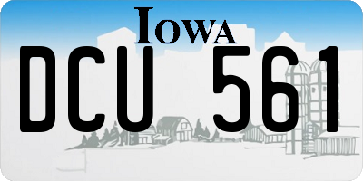 IA license plate DCU561