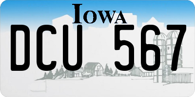 IA license plate DCU567