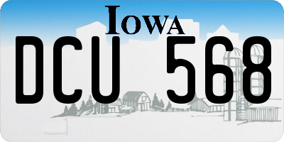 IA license plate DCU568