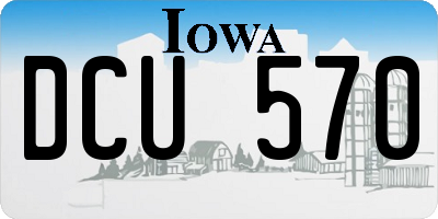 IA license plate DCU570