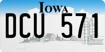 IA license plate DCU571