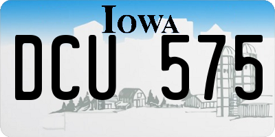IA license plate DCU575