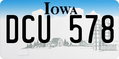IA license plate DCU578
