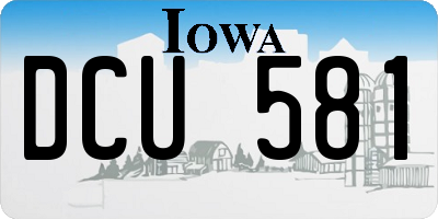 IA license plate DCU581