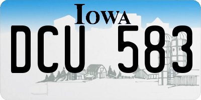 IA license plate DCU583