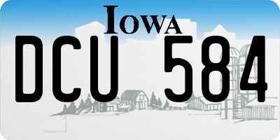 IA license plate DCU584