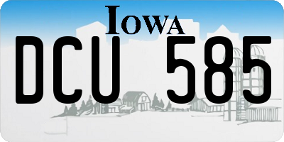 IA license plate DCU585