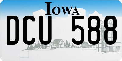 IA license plate DCU588