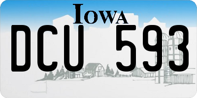 IA license plate DCU593