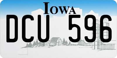 IA license plate DCU596