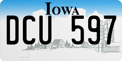 IA license plate DCU597