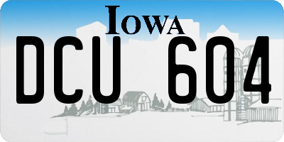 IA license plate DCU604
