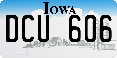IA license plate DCU606