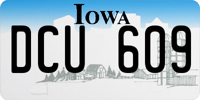 IA license plate DCU609