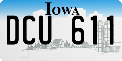IA license plate DCU611