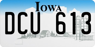 IA license plate DCU613