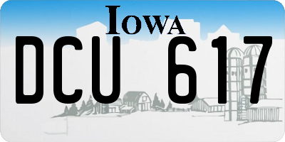 IA license plate DCU617