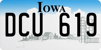 IA license plate DCU619