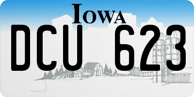 IA license plate DCU623
