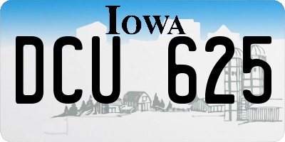 IA license plate DCU625