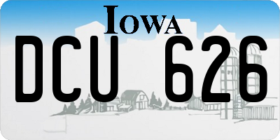 IA license plate DCU626