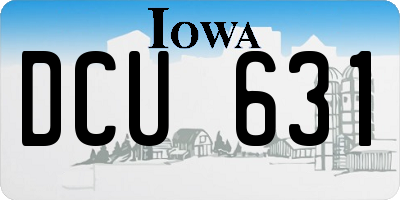 IA license plate DCU631