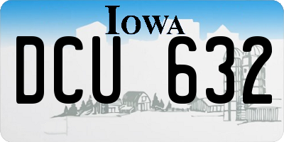 IA license plate DCU632
