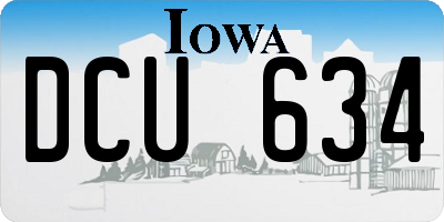 IA license plate DCU634
