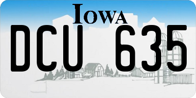 IA license plate DCU635