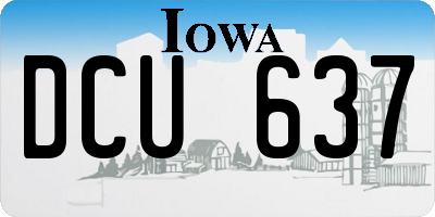 IA license plate DCU637