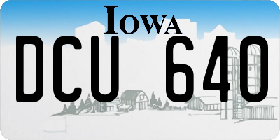 IA license plate DCU640