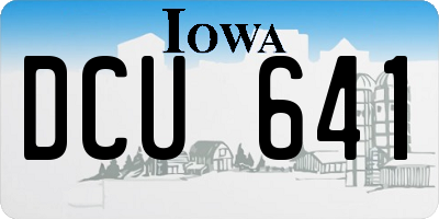 IA license plate DCU641