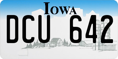 IA license plate DCU642