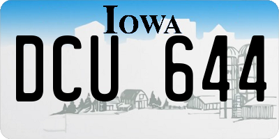 IA license plate DCU644