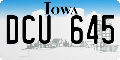 IA license plate DCU645