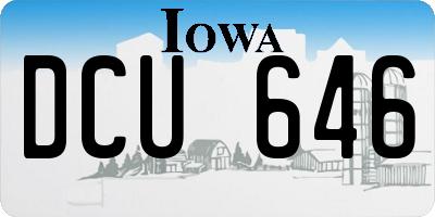 IA license plate DCU646