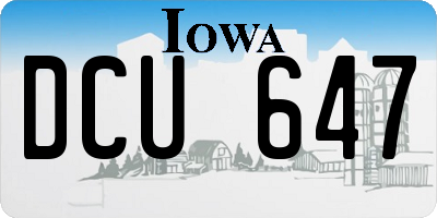 IA license plate DCU647