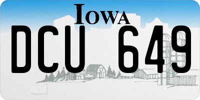 IA license plate DCU649