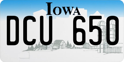 IA license plate DCU650