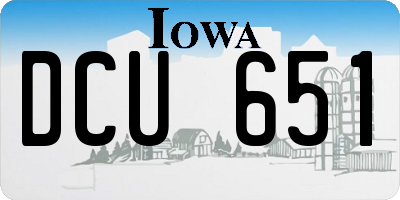 IA license plate DCU651