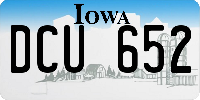 IA license plate DCU652