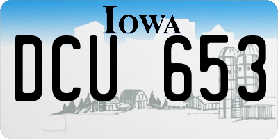 IA license plate DCU653