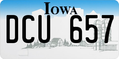 IA license plate DCU657