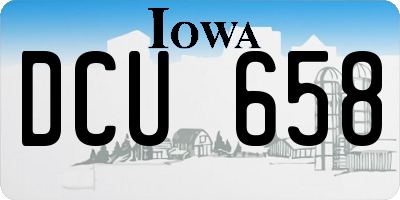 IA license plate DCU658