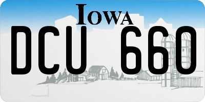 IA license plate DCU660