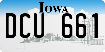 IA license plate DCU661