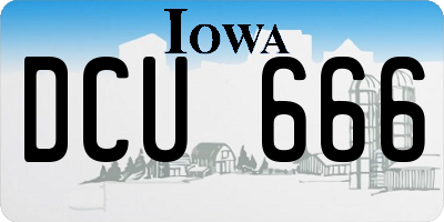 IA license plate DCU666
