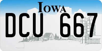 IA license plate DCU667